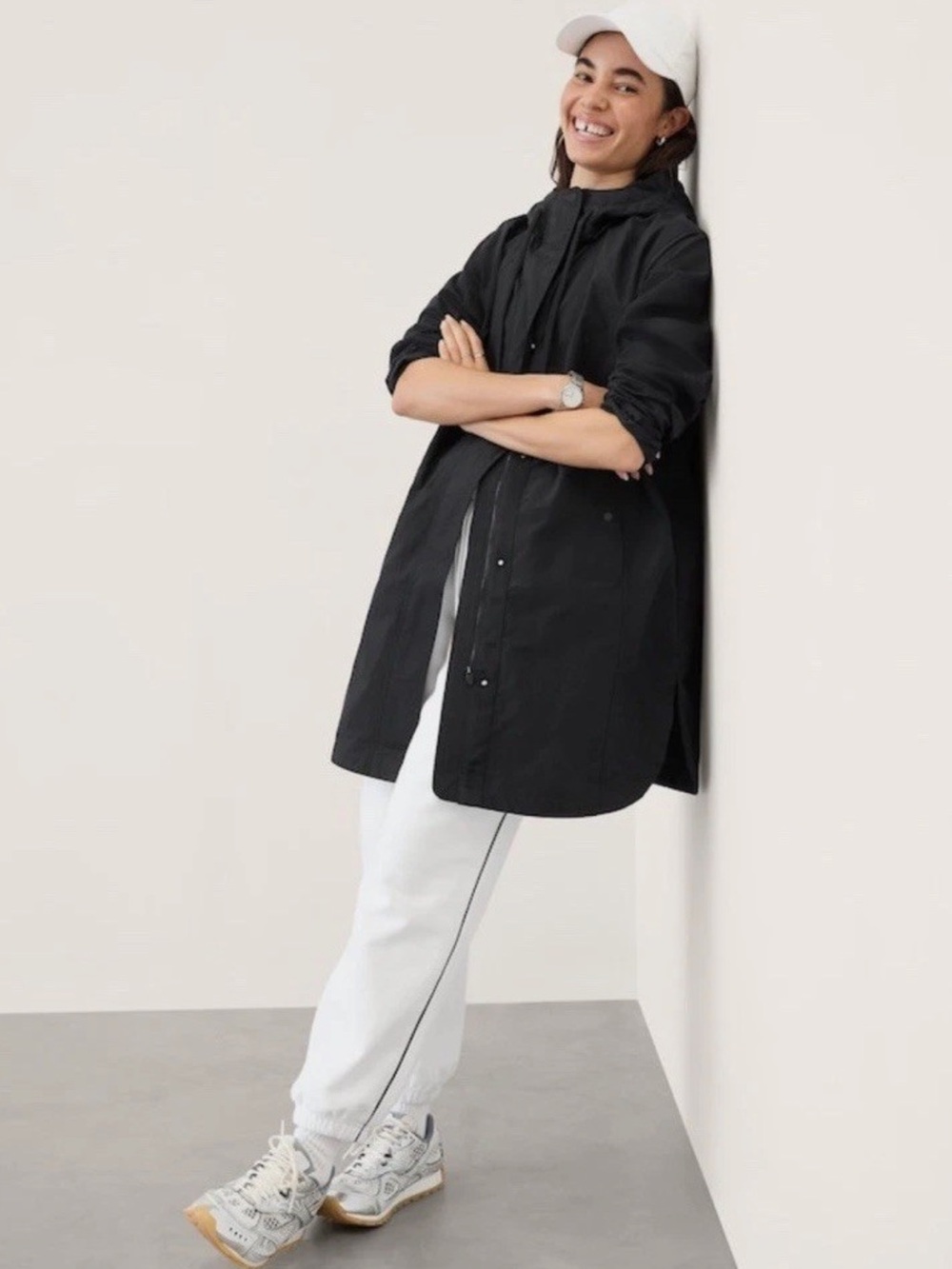 Athleta Everywhere Anorak Jacket Black‎ XS NWOT Rain Parka - Picture 3 of 13
